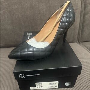 INC International Concepts Women's Black Quilted Heels